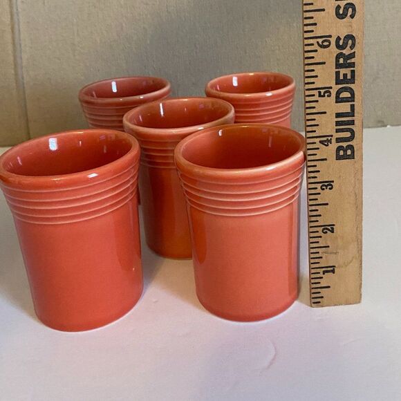 Fiestaware Retired Discontinued Persimmon 6.5 oz Tumblers Lot of 4 - Picture 5 of 6